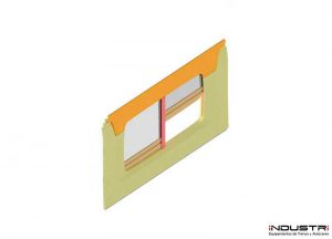 Fabricación de cortinas con división central para trenes