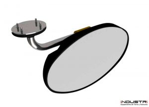 Oval interior rear view mirrors for lorries