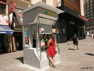 Customised blinds for kiosks and shelters